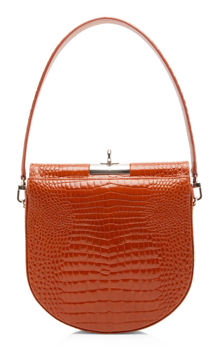 Gu De Demi Lune Small Croc-effect Leather Bag