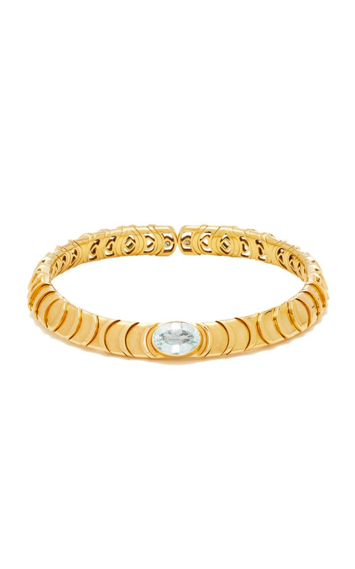 Vintage Marina B 18k Gold Aquamarine Choker