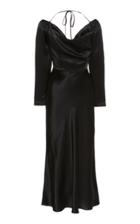Matriel Black Silk Dress With Cowl Neck And Open Back