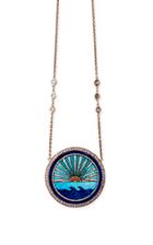 Moda Operandi Jacquie Aiche 14k Rose Gold Sunshine Opal Inlay Necklace