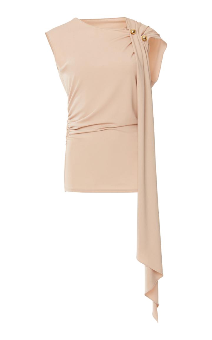 Elie Saab Sleeveless Draped Jersey Top