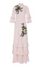 Andrew Gn High Neck Embellished Gown