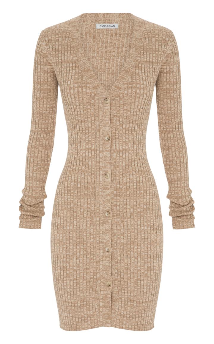 Moda Operandi Anna Quan Misha Ribbed-knit Shirt Dress