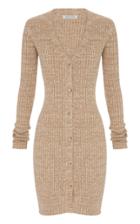 Moda Operandi Anna Quan Misha Ribbed-knit Shirt Dress