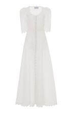 Luisa Beccaria Broderie Anglaise Linen Maxi Dress