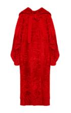 Alberta Ferretti Astrakhan Hooded Fur Coat