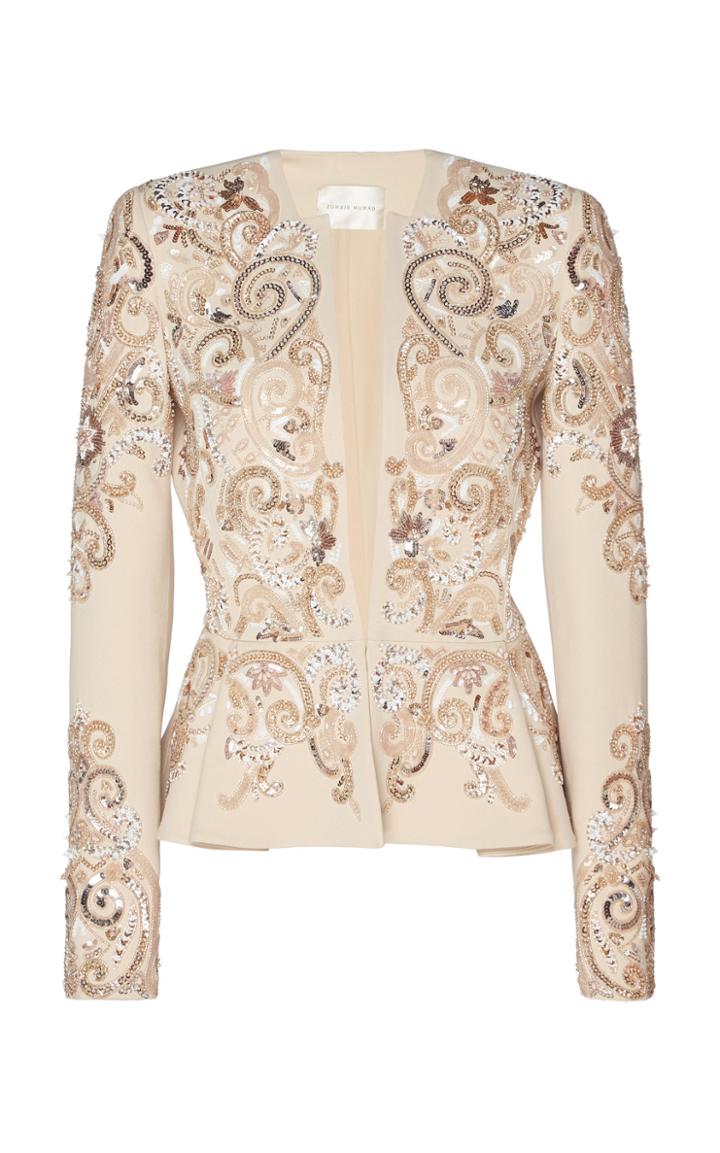 Moda Operandi Zuhair Murad Sequin-embellished Structured Jacket Size: 32
