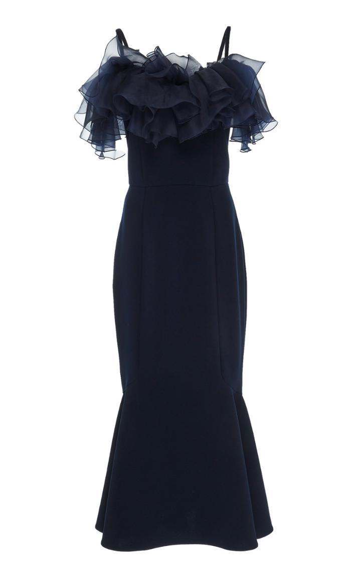 Marchesa Off-the-shoulder Crepe Cocktail Dress