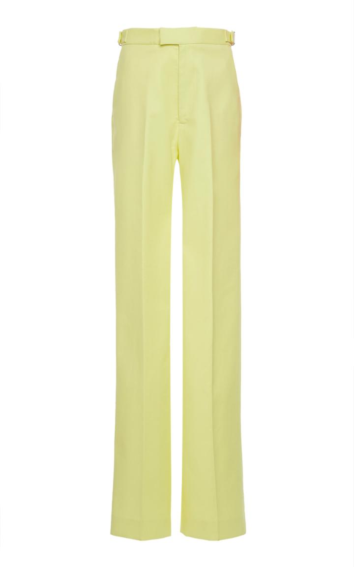 Attico High-rise Cotton-blend Boot-leg Trousers