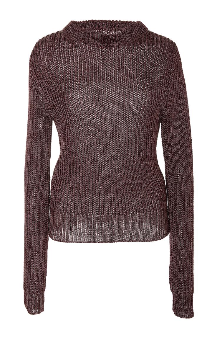 Oday Shakar Metallic Lurex Knit Sweater