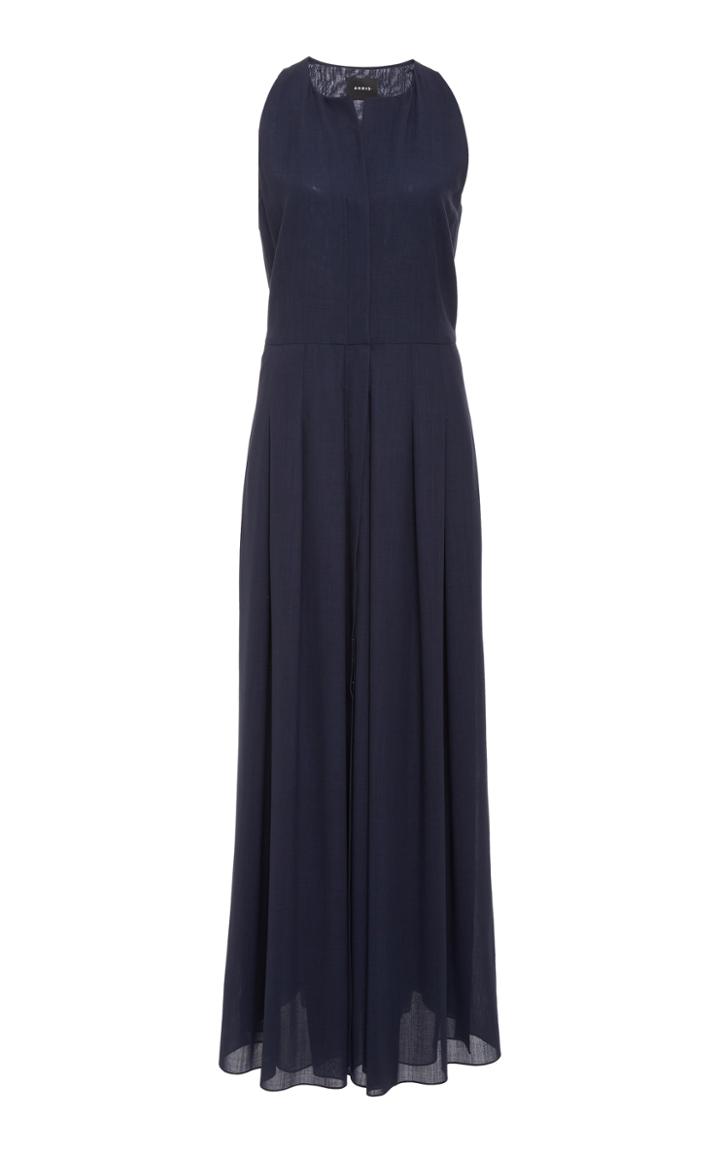 Akris Wool Crepe Georgette Maxi Dress