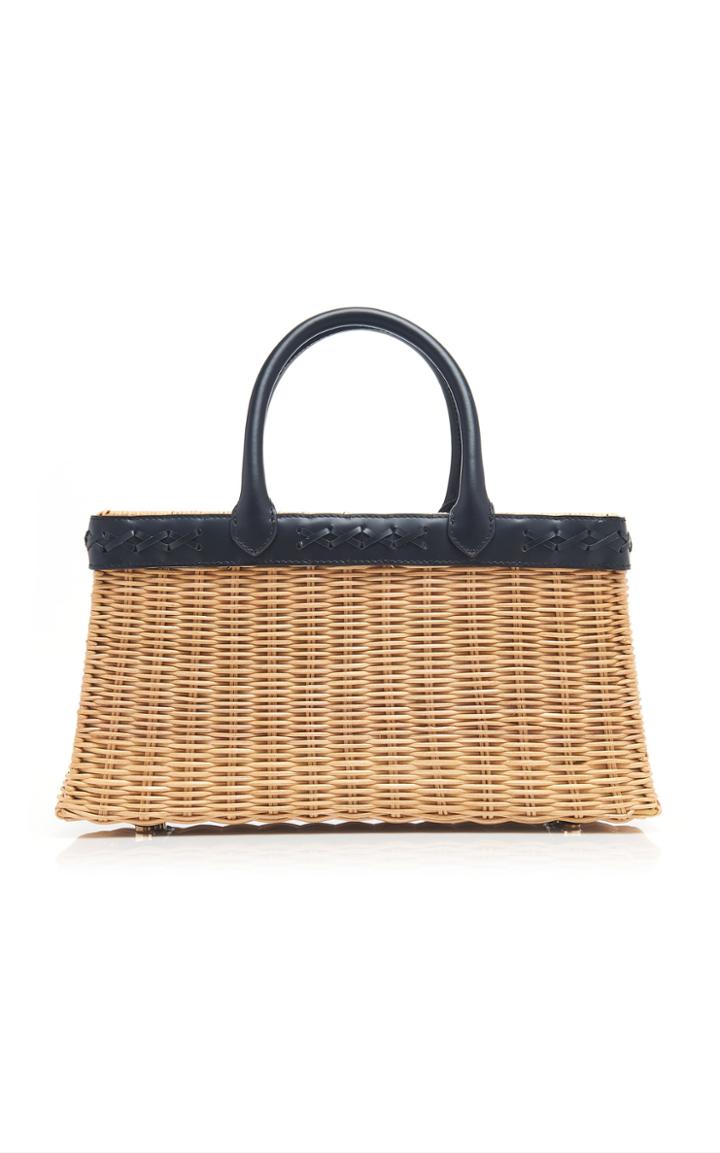 Moda Operandi Sparrows Weave Leather And Wicker Tote