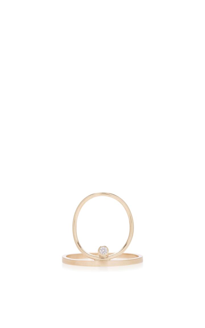 White/space Carlo 14k Gold Diamond Ring