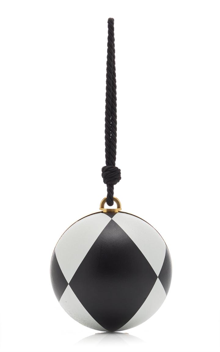 Moda Operandi Oscar De La Renta Billiard Diamond-printed Leather Clutch
