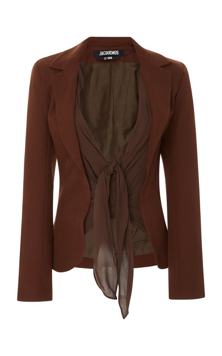 Jacquemus Assa Tied Chiffon-paneled Blazer