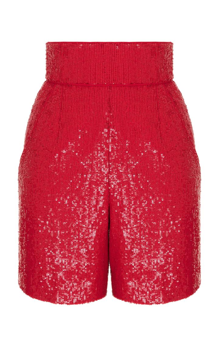 Rasario High-waisted Sequin Shorts