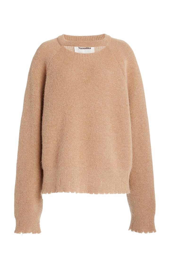 Moda Operandi Nanushka Chameli Frayed Ribbed-knit Sweater