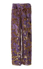 Anna Sui Magic Moments Metallic Velvet Jacquard Pants
