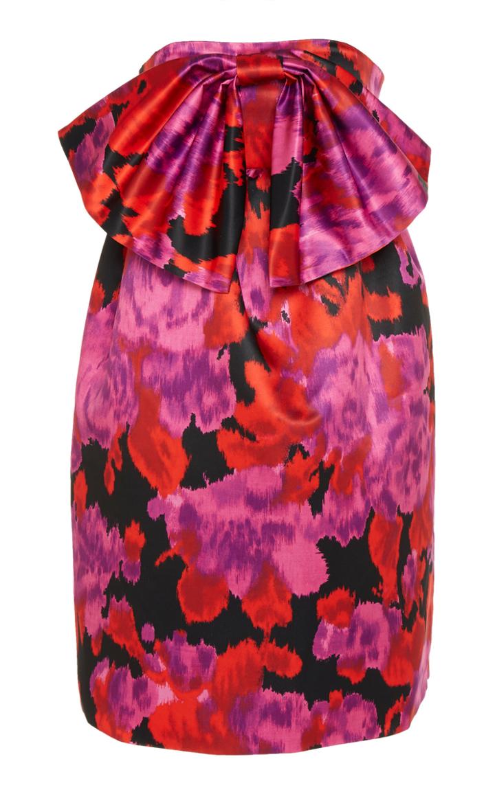 Richard Quinn Bow-embellished Floral-print Moire Mini Dress