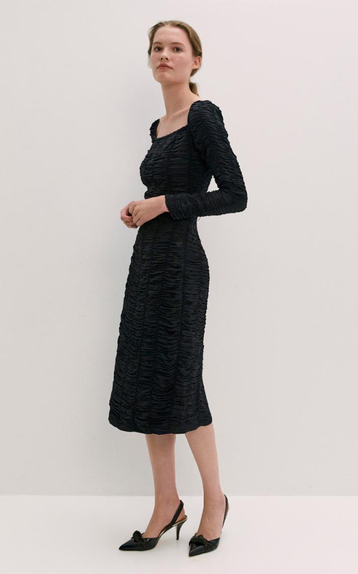Moda Operandi By Malene Birger Amyna Ruched Viscose Midi Dress