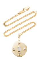 Moda Operandi Azlee Modern Byzantine Moonstone And Diamond Large Coin Necklace