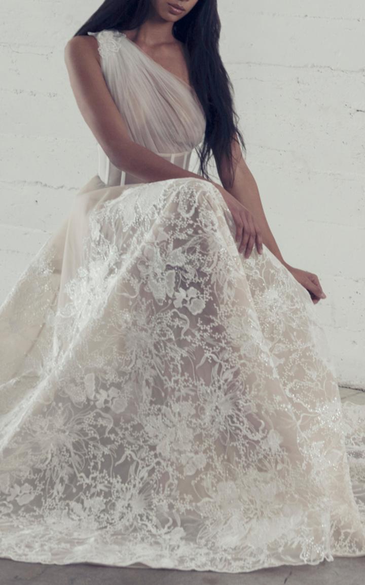 Adam Zohar Lena One Shoulder Gown