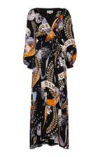 Temperley London Clementina Printed Wrap-effect Silk Dress