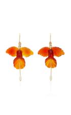 Annette Ferdinandsen Fancy Orchid 18k Carnelian And Pearl Earrings