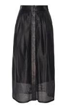 Zeynep Aray Perorated Leather Snap Skirt
