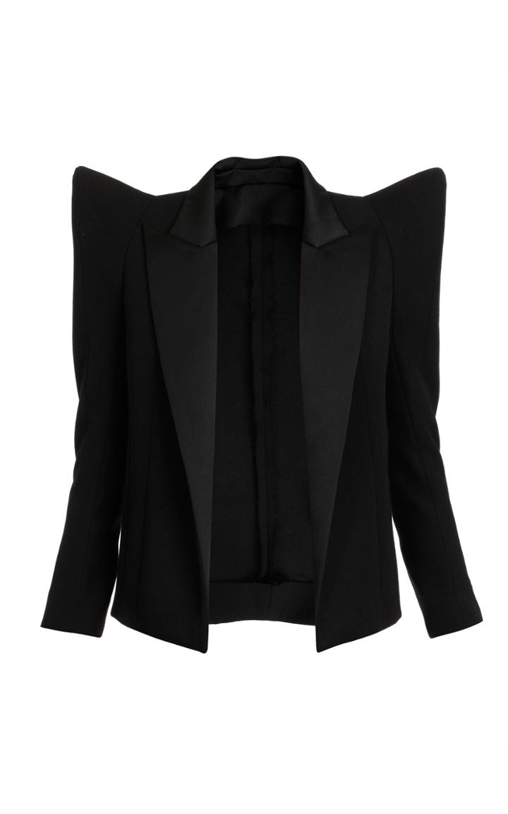 Moda Operandi Balmain Satin-trimmed Blazer