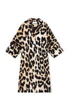 Moda Operandi Ganni Linen Canvas Leopard Coat
