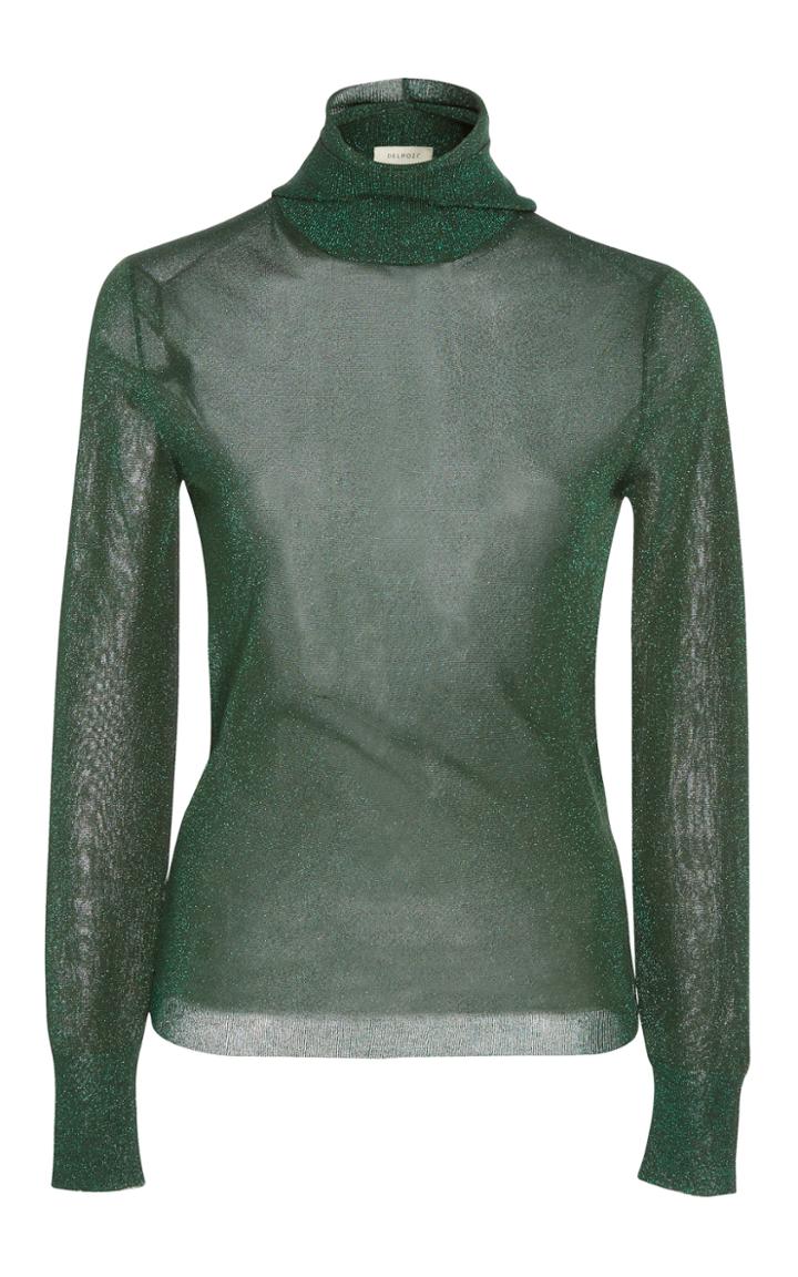 Delpozo Long Sleeve Lurex Sweater