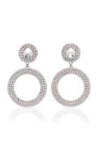 Alessandra Rich Crystal And Brass Drop Hoop Earrings