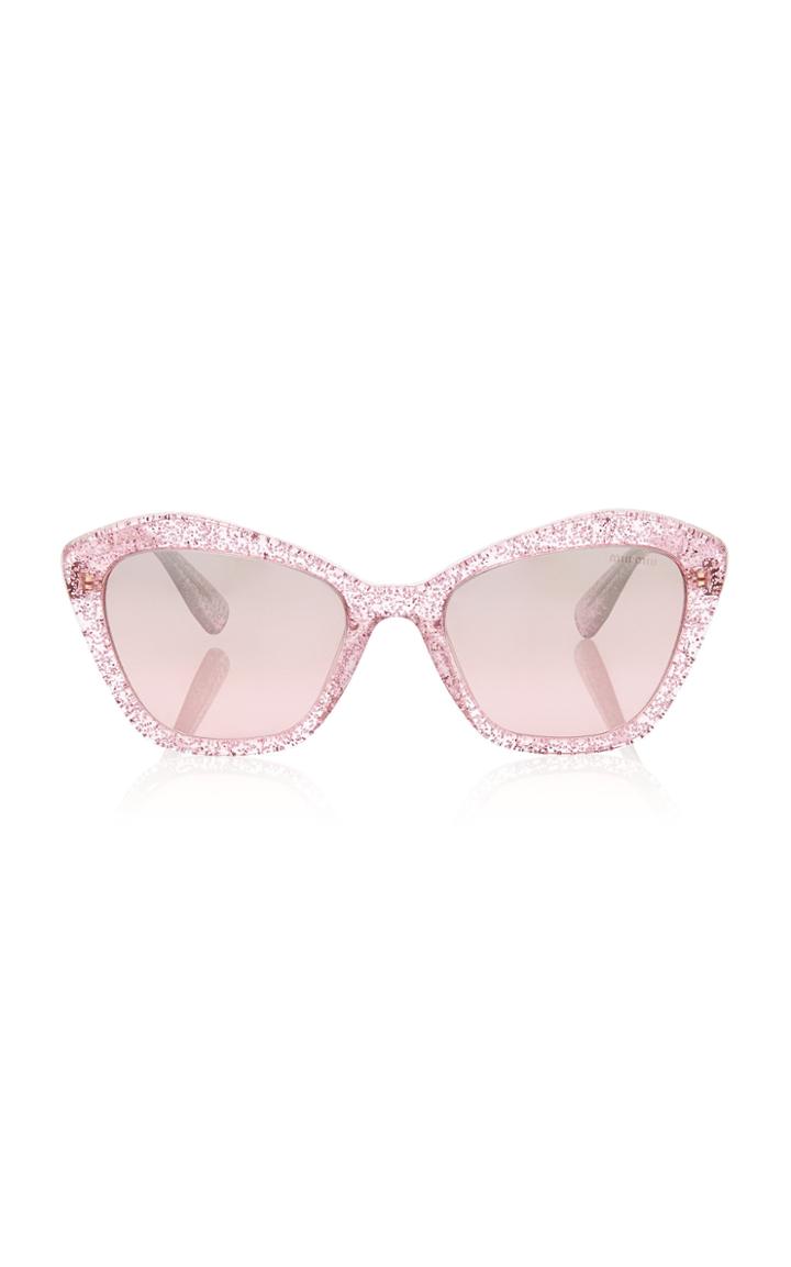 Miu Miu Glitter Cat-eye Sunglasses