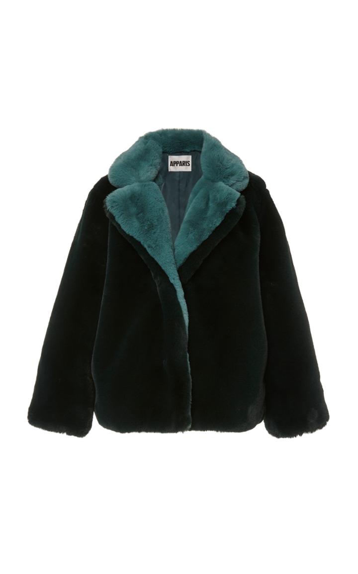 Apparis Kendall Cropped Two-tone Faux Fur Coat
