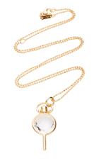 Monica Rich Kosann Mini Round Key 18k Gold Crystal Necklace