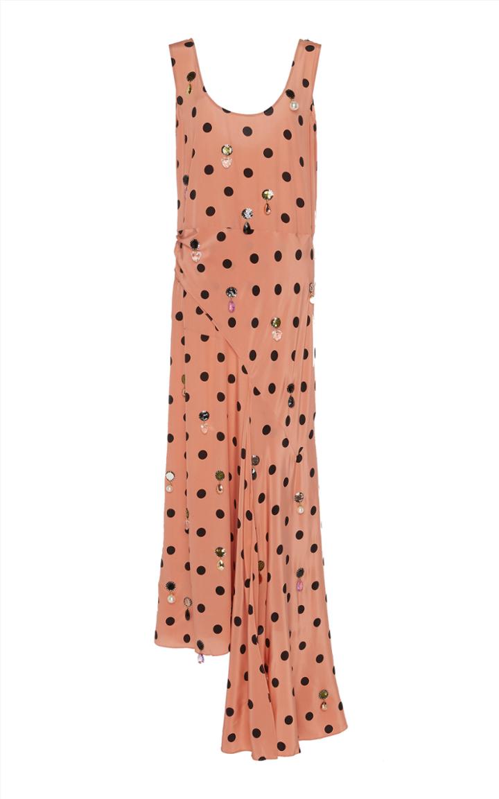 Tory Burch Jewel Embroidered Silk Dress
