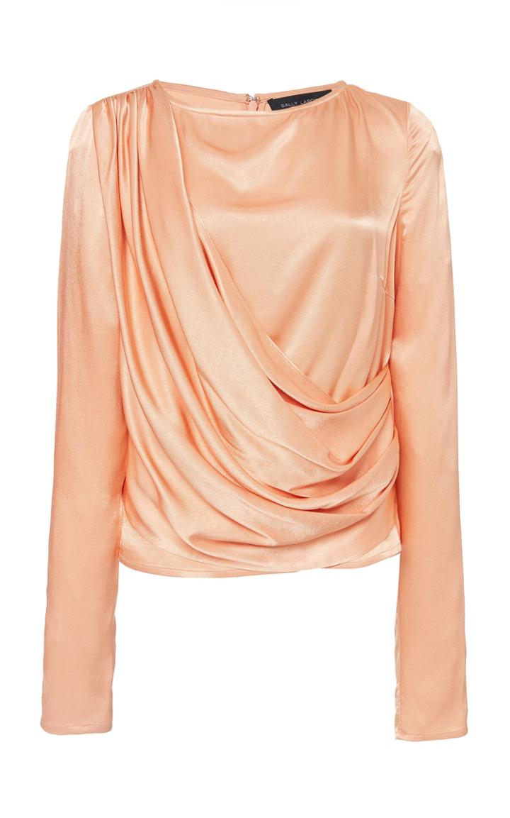 Sally Lapointe Draped Satin Blouse