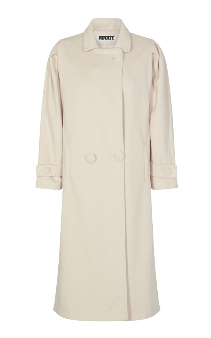 Moda Operandi Rotate Yvette Puff-sleeve Crepe Double-breasted Coat