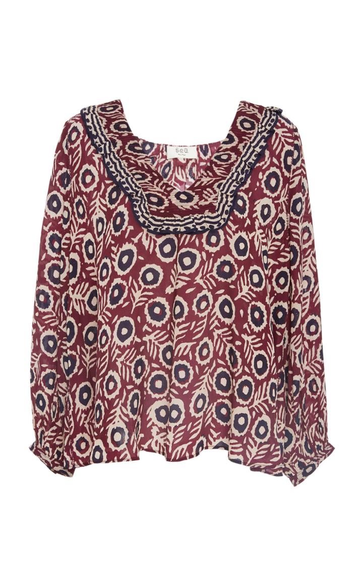 Sea Emi L/s V-neck Blouse