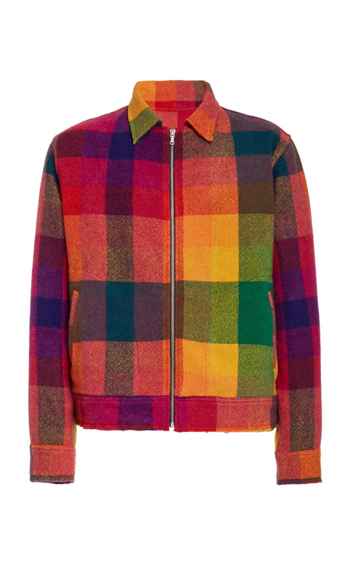 The Elder Statesman Tartan Woven Decon Cashmere Jacket