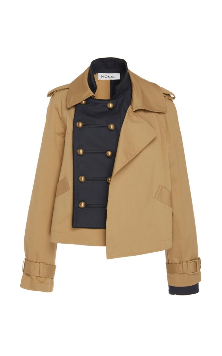 Monse Cropped Cotton-blend Contrast Jacket