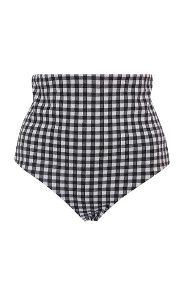 Mara Hoffman Swim Plaid Lydia High Waisted Bikini Bottom