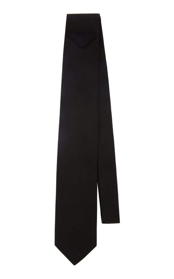 Prada Logo-detailed Poplin Tie