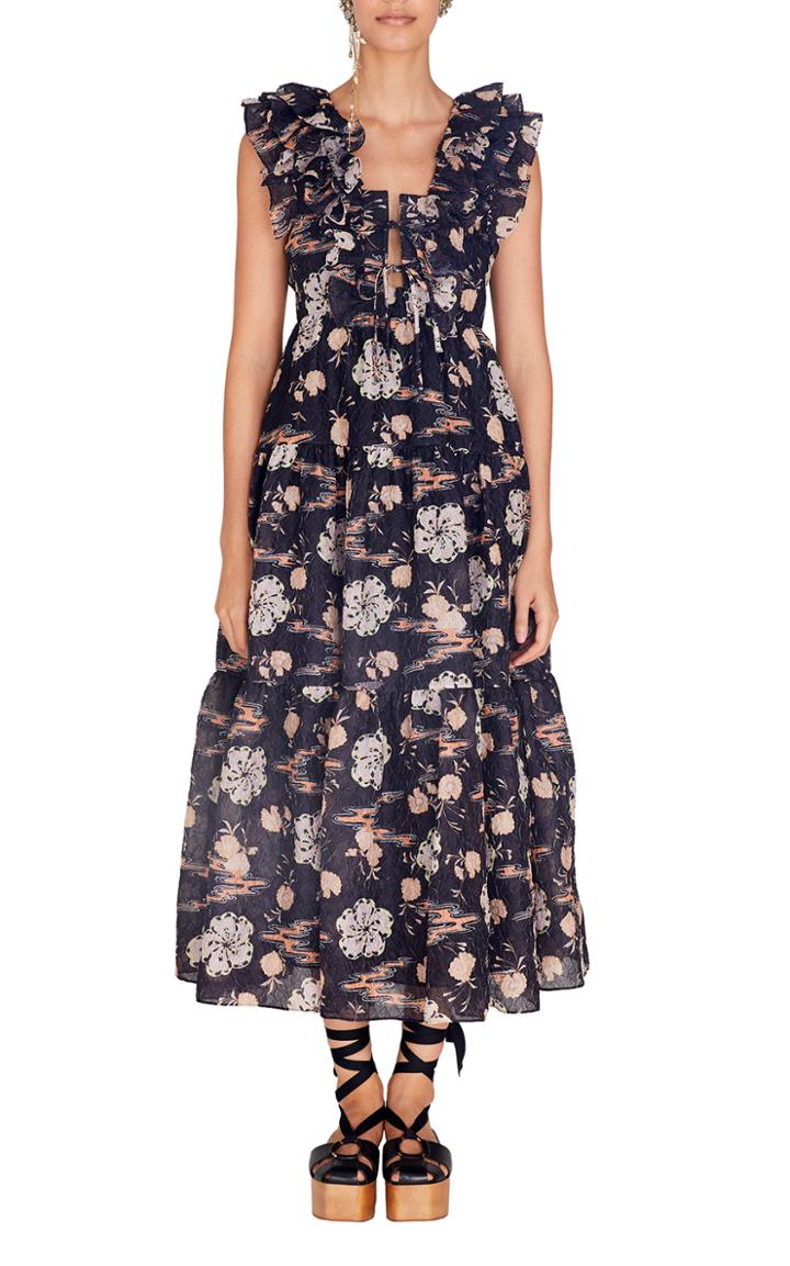 Moda Operandi Ulla Johnson Golda Georgette Midi Dress