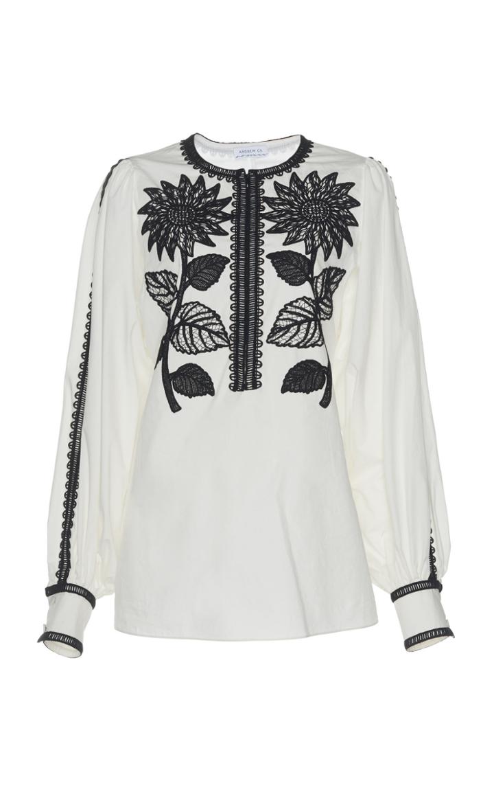 Andrew Gn Embroidered Cotton Top