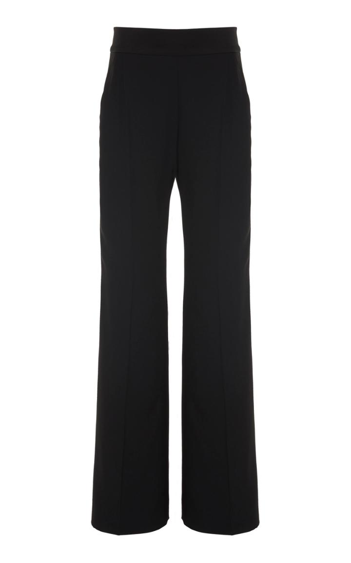 Alberta Ferretti Pintucked Crepe And Satin Tuxedo Pants