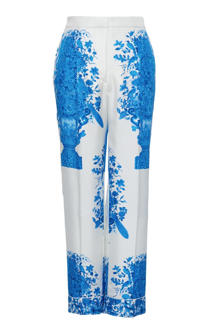 Valentino Grace-print Silk Pants