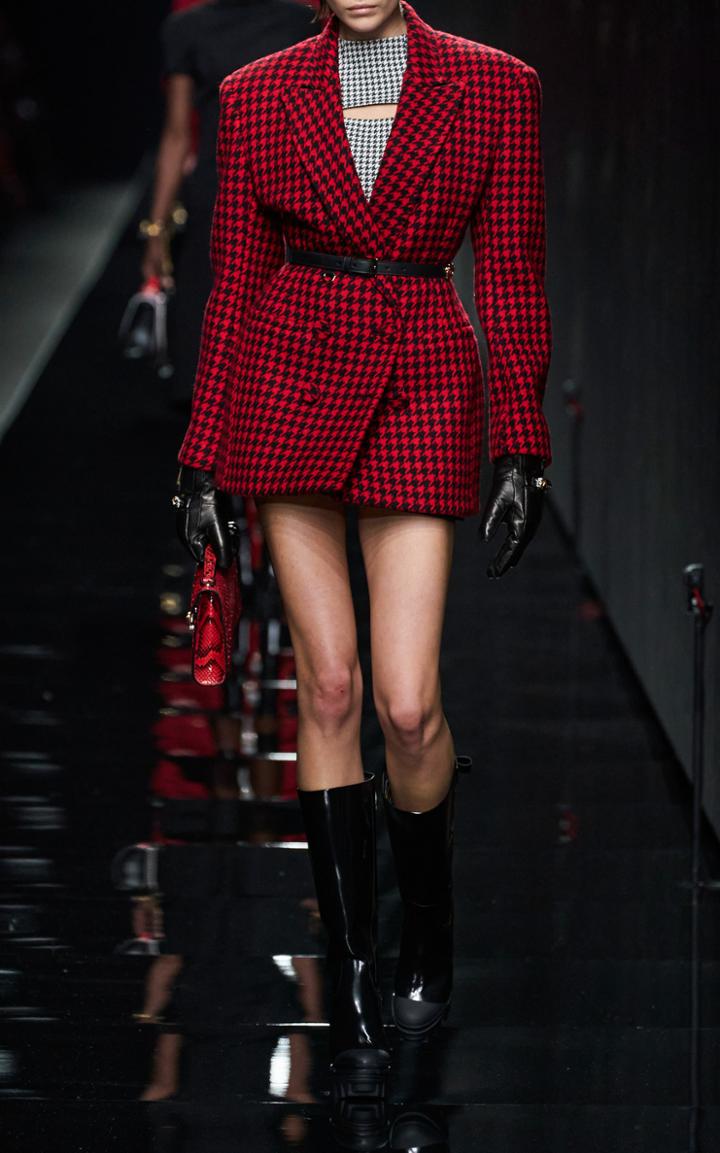 Moda Operandi Versace Houndstooth Cady Coat