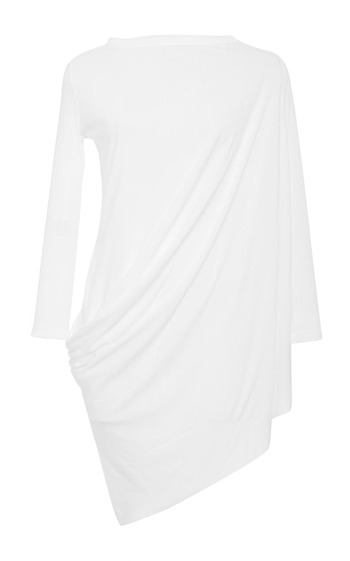 Rick Owens Lilies Three Quarter Sleeve Viscose Draped Top